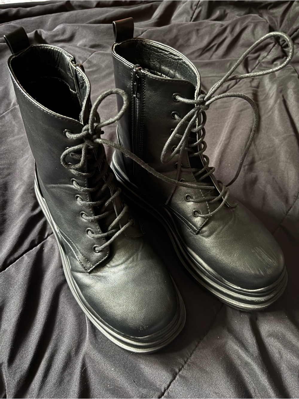 ardene platform boots vegan leather